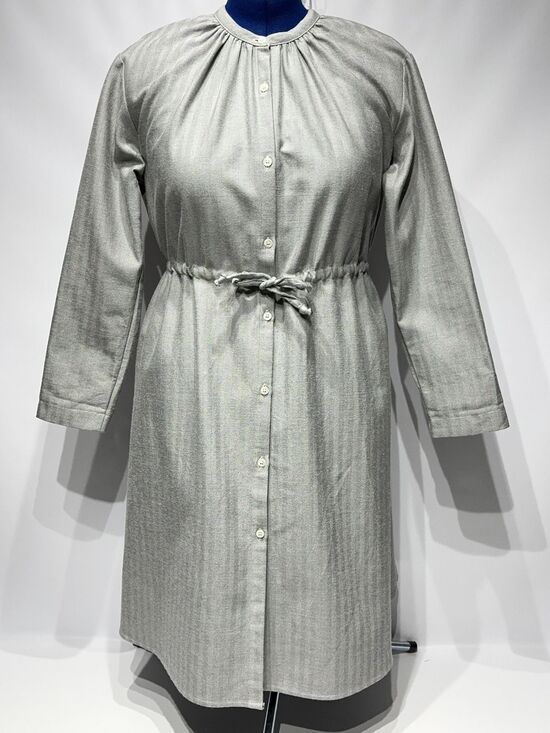 Gallego Desportes Dresses & Skirts - Gallego Desportes Gray Wool Oversized Victorian Style Long Sleeve Dress Women M